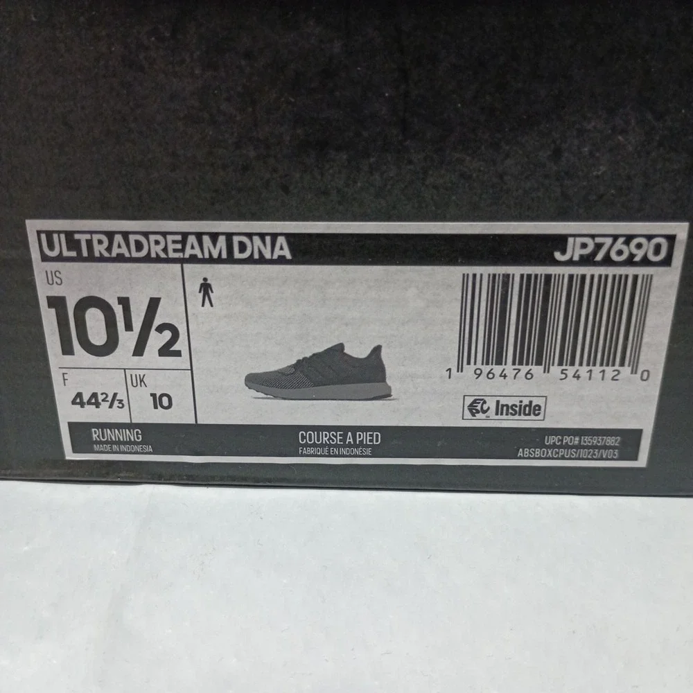 Adidas Ultradream DNA Men 10.5 Sneakers Shoes Athletic Running Black Gray JP7690